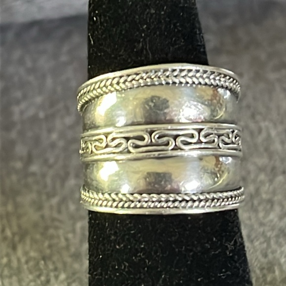 Sterling Cigar-band Ring-6 - Picture 2 of 6